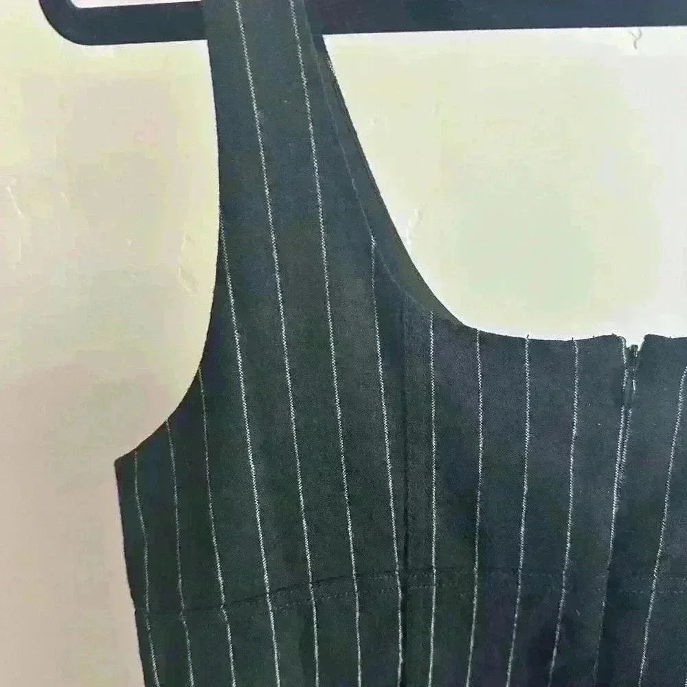 Madewell Wool-Blend Mini Dress in Pinstripe Size 10 - Picture 9 of 13
